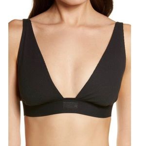 Rib stretch cotton bralette